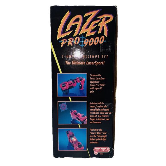 NEW NIB Vintage Galoob '91 100ft Lazer Pro 9000 Toy Gun Infrared Light Tag Sound - Picture 2 of 8
